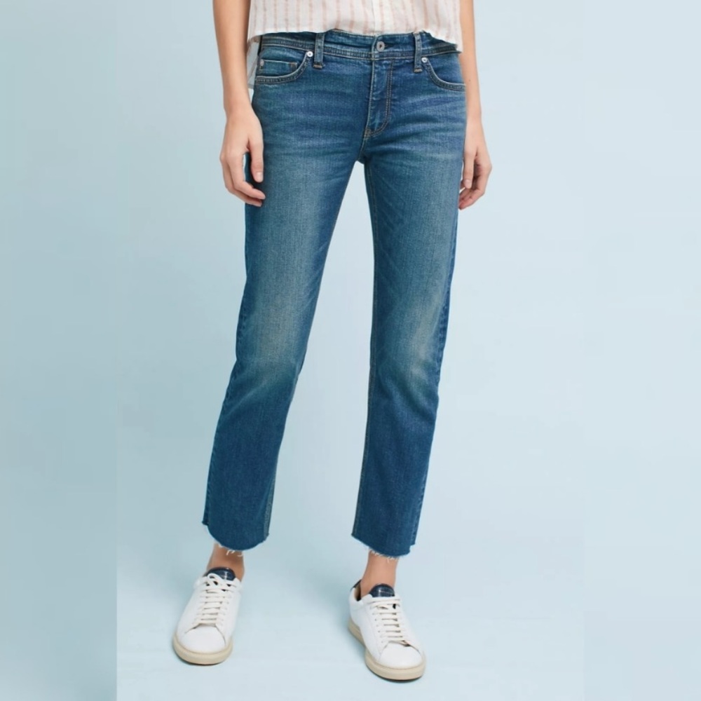 Anthropologie Pilcro Slim Straight Raw Hem Jeans - Picture 1 of 13